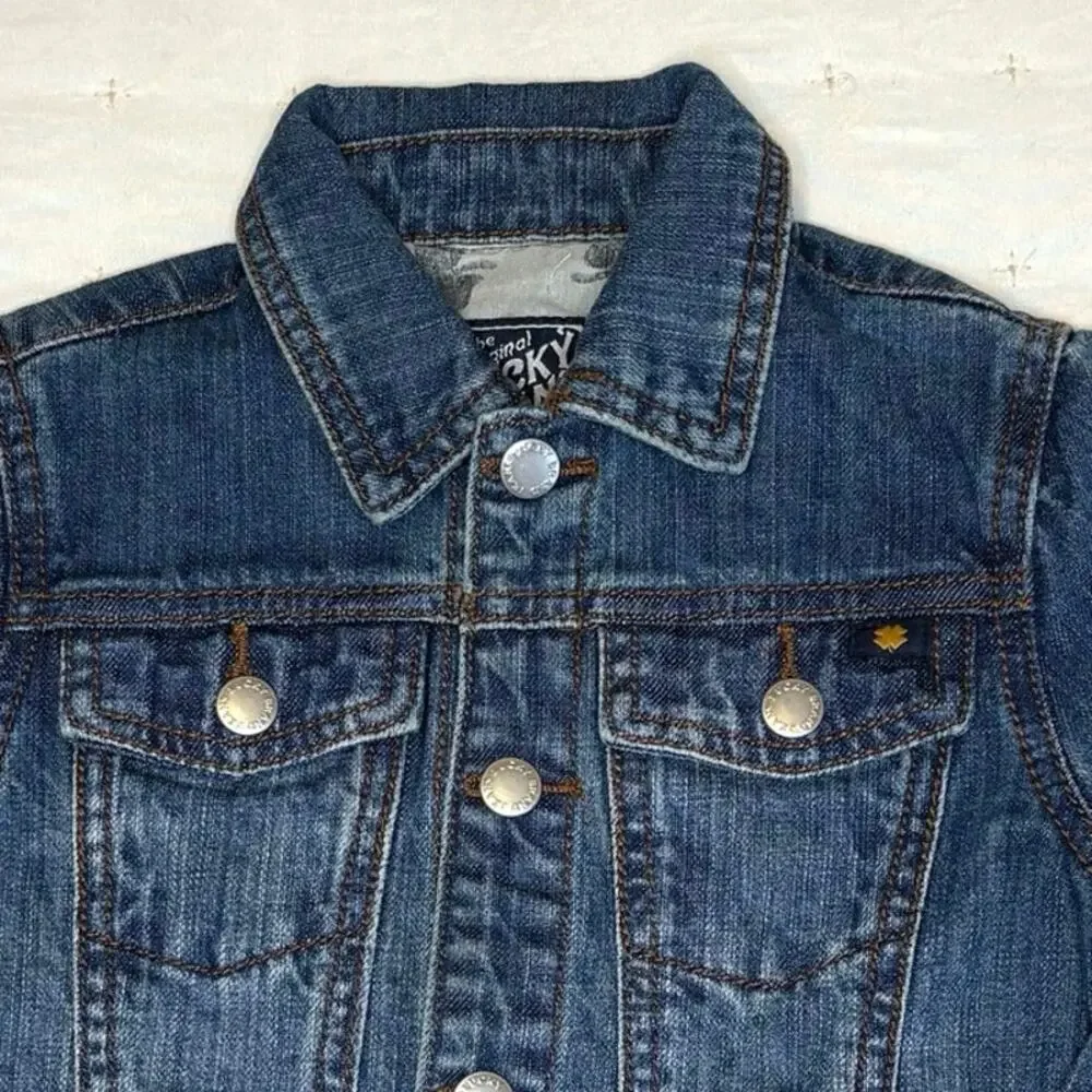 Lucky Brand Denim Jacket Girls/Boys 2T | Blue Trucker Snap Up